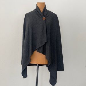 Bobeau. Charcoal Heather Gray One Button Lightweight Cardigan Top